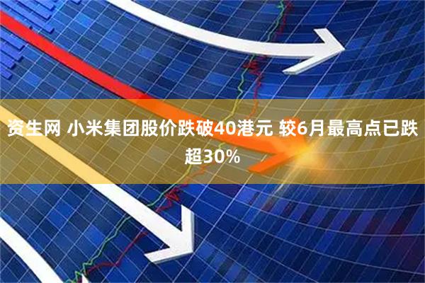 资生网 小米集团股价跌破40港元 较6月最高点已跌超30%