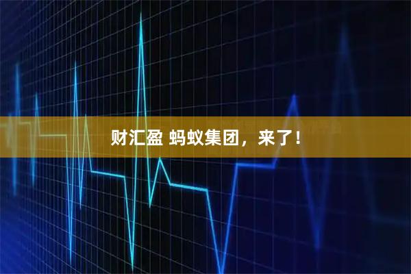 财汇盈 蚂蚁集团，来了！